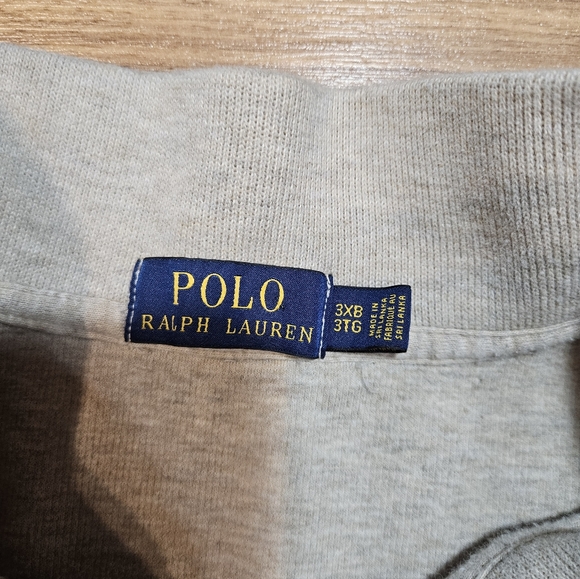 Polo Ralph Lauren Men’s 3XB Quarter Zip Mock Neck Sweatshirt Gray Big & Tall - Picture 4 of 7